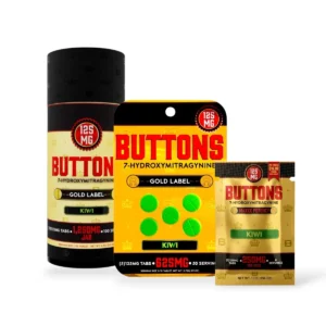 buttons gold label 7 hydroxymitragynine chewable tablets kiwi 125mg per tablet set 65737