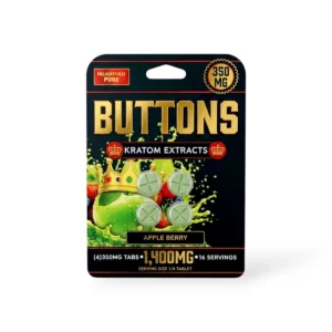 buttons kratom extracts chewable tablets apple berry 350mg 4ct 35955