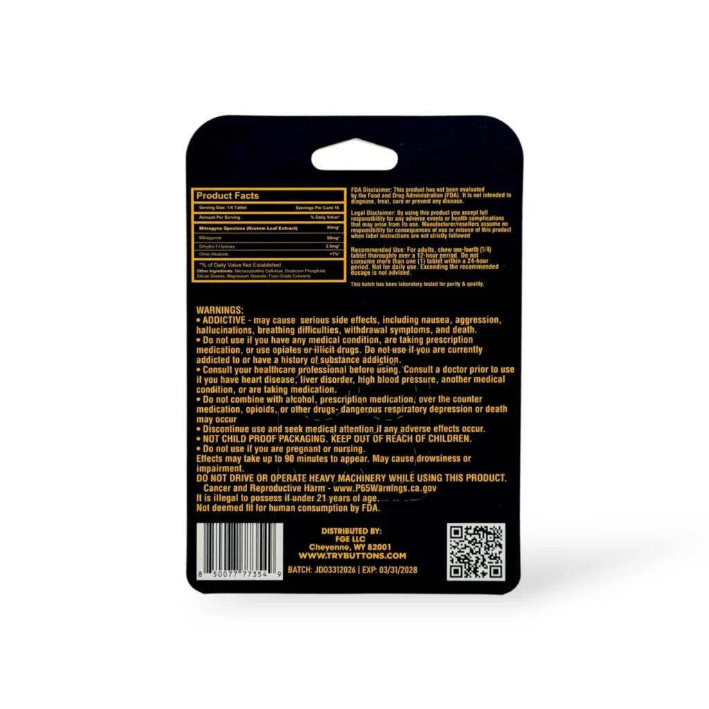 buttons kratom extracts chewable tablets blueberry burst 350mg 4ct back 84896