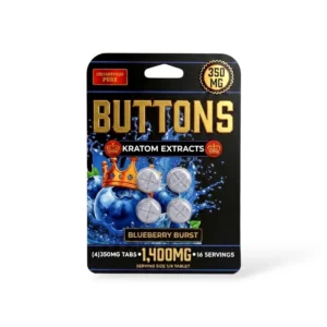 buttons kratom extracts chewable tablets blueberry burst 350mg 4ct 78355