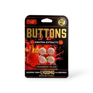buttons kratom extracts chewable tablets strawberry splash 350mg 4ct 07139