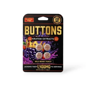 buttons kratom extracts chewable tablets wild berry punch 350mg 4ct 80748